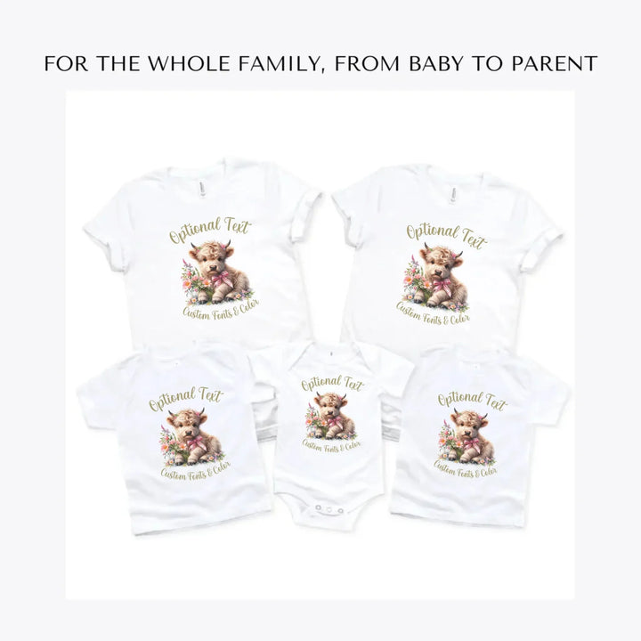 Spring-Floral-Highland-Cow-custom-t-shirts-adult-youth-toddler-baby-sizes-artfulane