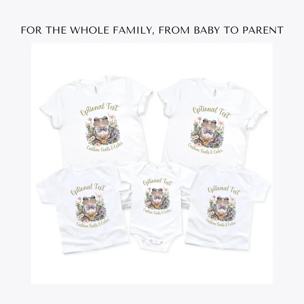 Spring-Garden-Frogs-custom-t-shirts-adult-youth-toddler-baby-sizes-artfulane