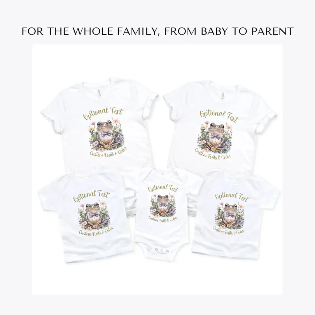 Spring-Garden-Frogs-custom-t-shirts-adult-youth-toddler-baby-sizes-artfulane