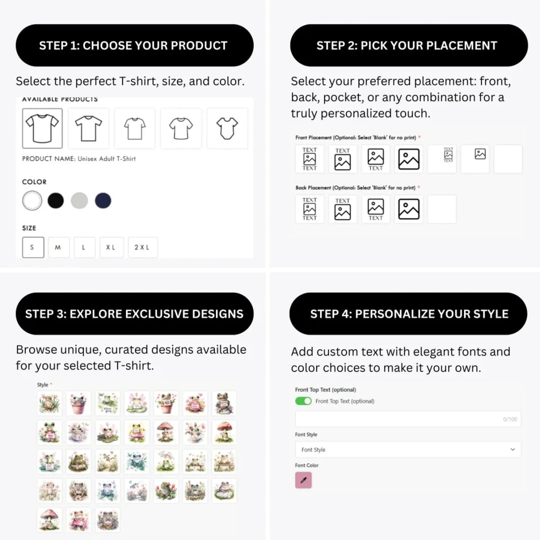 how-to-design-custom-Spring-Garden-Frogs-t-shirt-personalization-options-artfulane