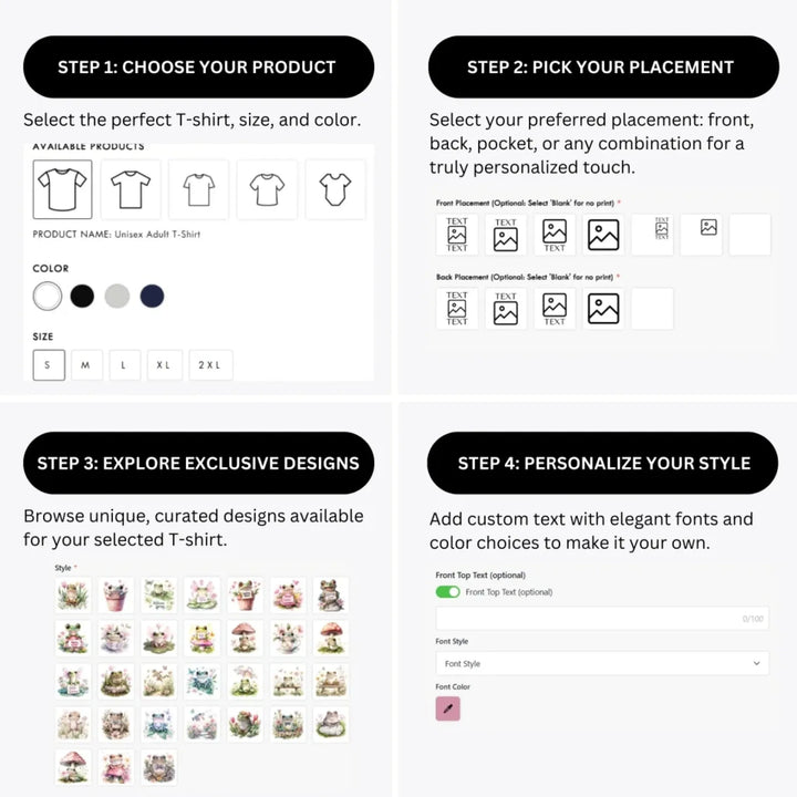 how-to-design-custom-Spring-Garden-Frogs-t-shirt-personalization-options-artfulane