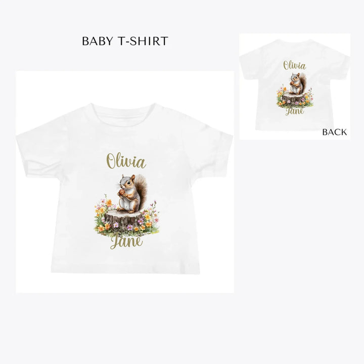 Spring-Squirrel-Garden-custom-baby-t-shirt-artfulane