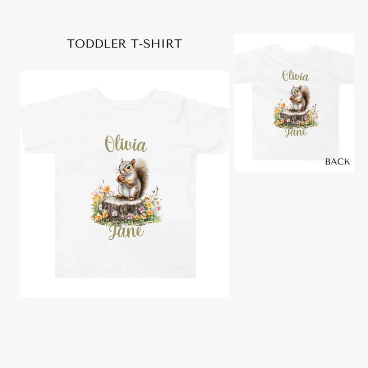Spring-Squirrel-Garden-toddler-custom-t-shirt-artfulane