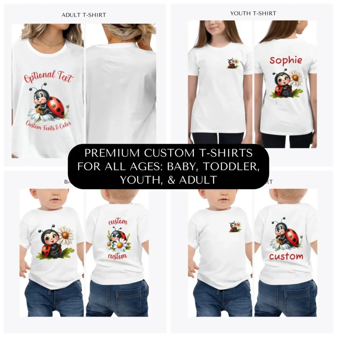 Spring-Ladybug-premium-custom-t-shirts-all-ages-artfulane