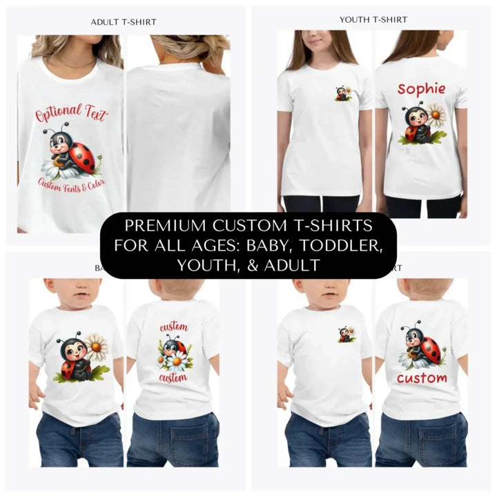 Spring-Ladybug-premium-custom-t-shirts-all-ages-artfulane