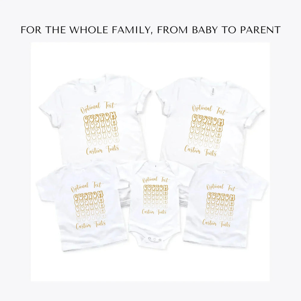 Stacked-Retro-Text-custom-t-shirts-adult-youth-toddler-baby-sizes-artfulane