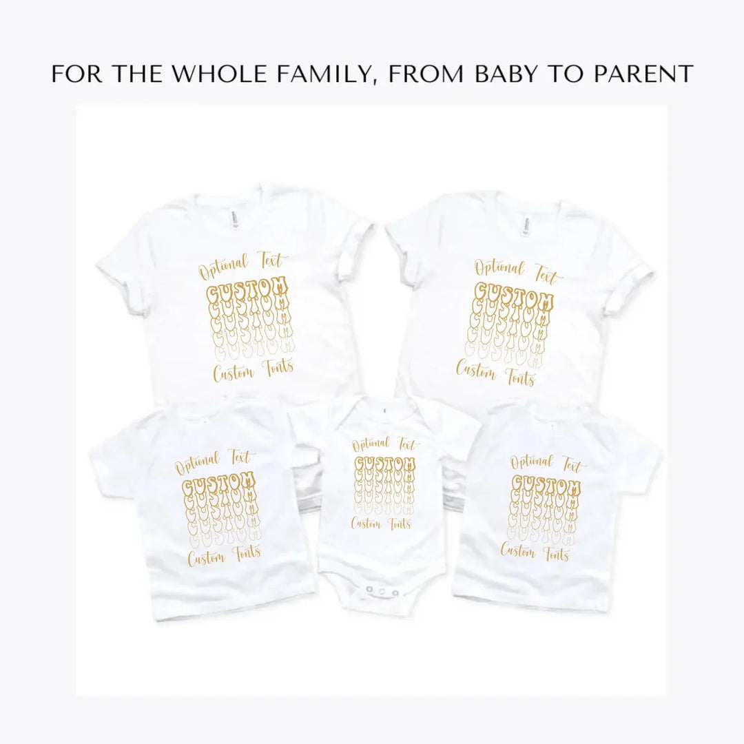 Stacked-Retro-Text-custom-t-shirts-adult-youth-toddler-baby-sizes-artfulane