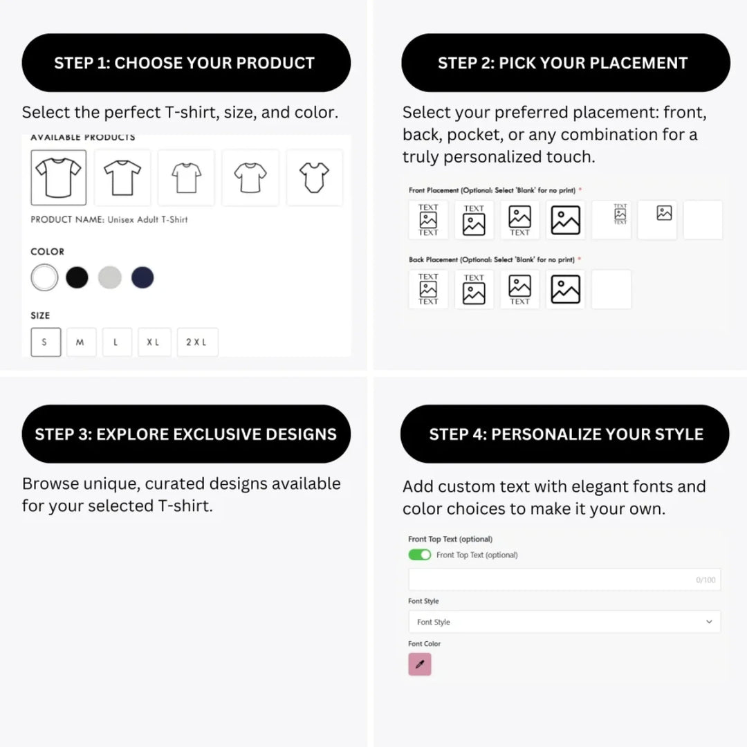 how-to-design-custom-Stacked-Text-t-shirt-personalization-options-artfulane