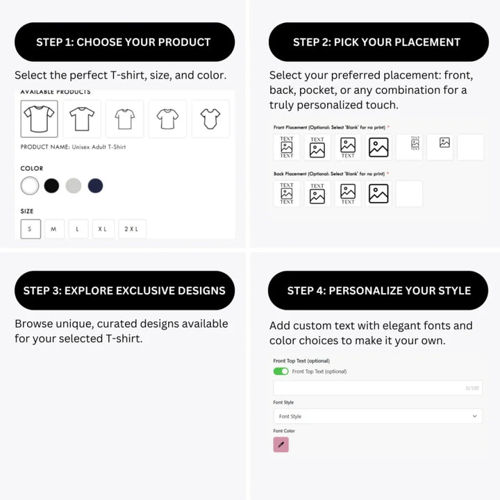 how-to-design-custom-Stacked-Text-t-shirt-personalization-options-artfulane