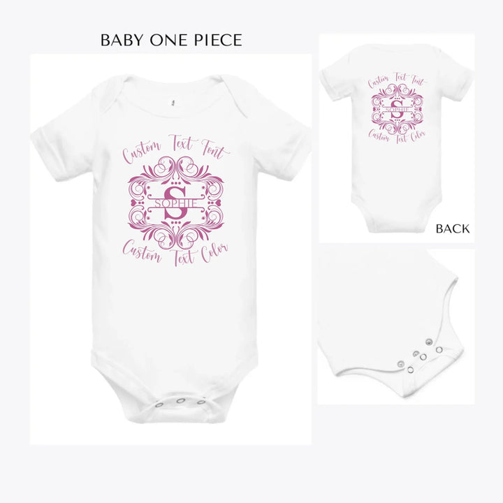 Swirls-Split-Letter-Monogram-custom-baby-onesie-artfulane