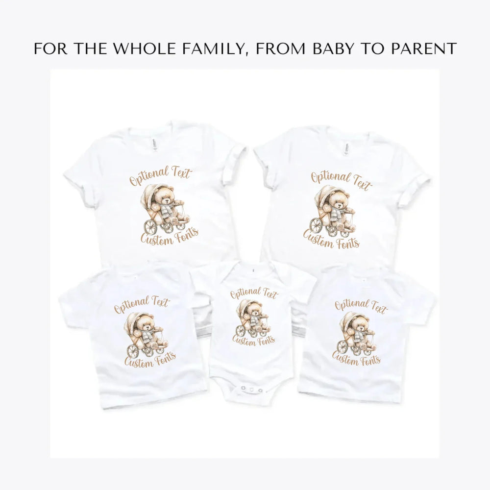 Teddy-Bear-in-Stroller-custom-t-shirts-adult-youth-toddler-baby-sizes-artfulane
