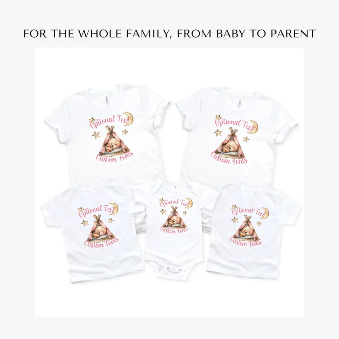 Teddy-Bear-Sleeping-in-Tent-custom-t-shirts-adult-youth-toddler-baby-sizes-artfulane