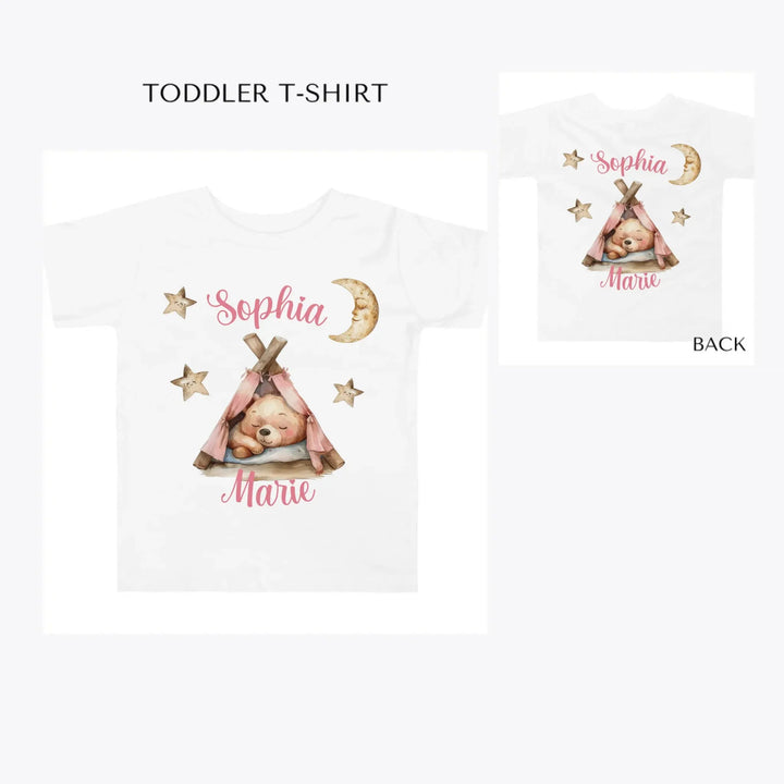 Teddy-Bear-Sleeping-in-Tent-toddler-custom-t-shirt-artfulane