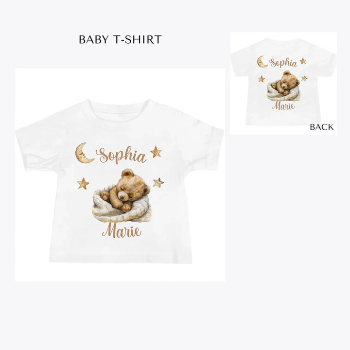 Brown-Teddy-Bear-Sleeping-on-Blanket-custom-baby-t-shirt-artfulane