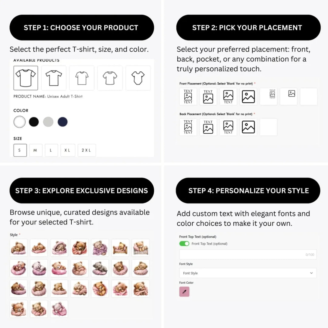 how-to-design-custom-Teddy-Bear-Sleeping-t-shirt-personalization-options-artfulane