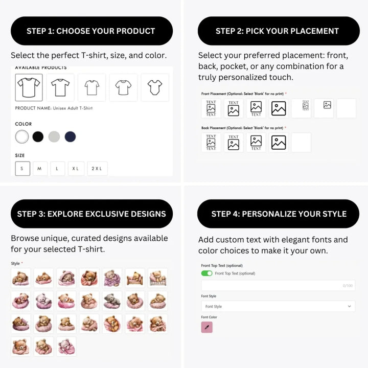 how-to-design-custom-Teddy-Bear-Sleeping-t-shirt-personalization-options-artfulane