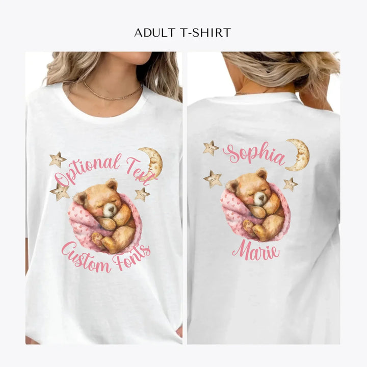 Teddy-Bear-Sleeping-personalized-women-unisex-adult-t-shirt-artfulane