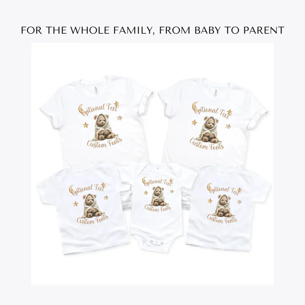 Teddy-Bear-Wrapped-in-Blanket-custom-t-shirts-adult-youth-toddler-baby-sizes-artfulane