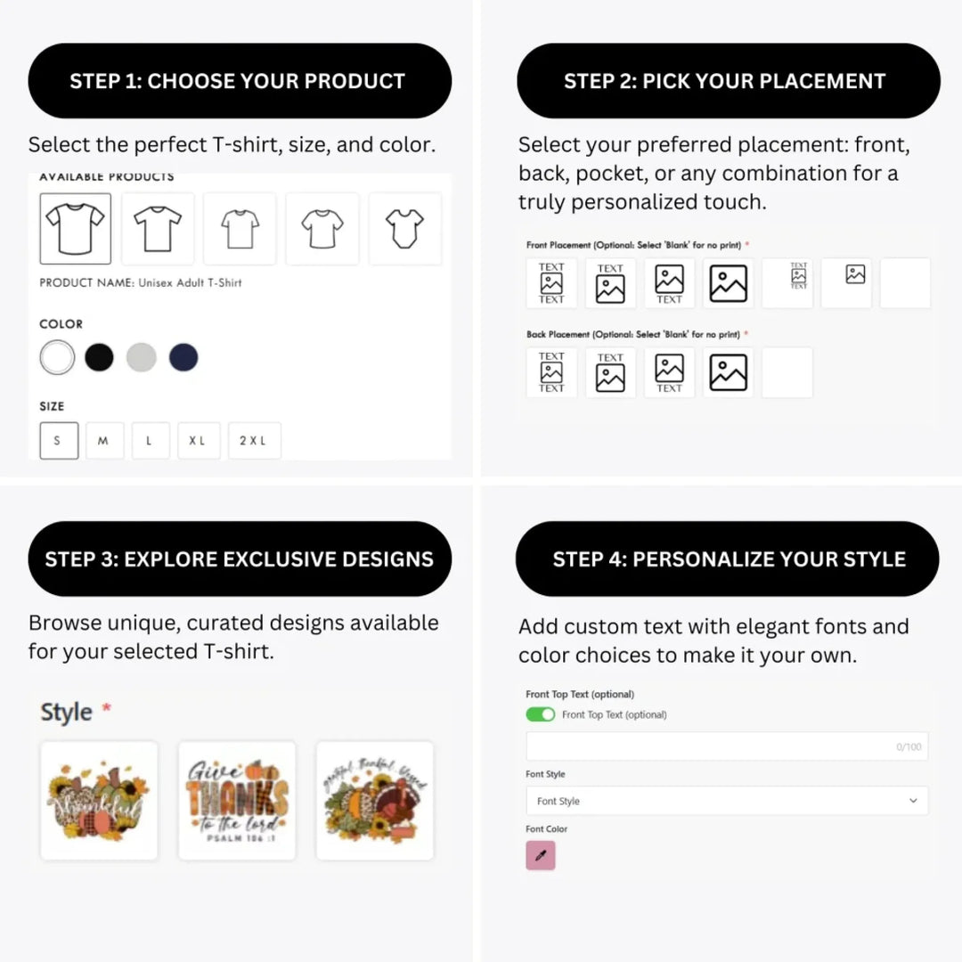 how-to-design-custom-Thanksgiving-t-shirt-personalization-options-artfulane