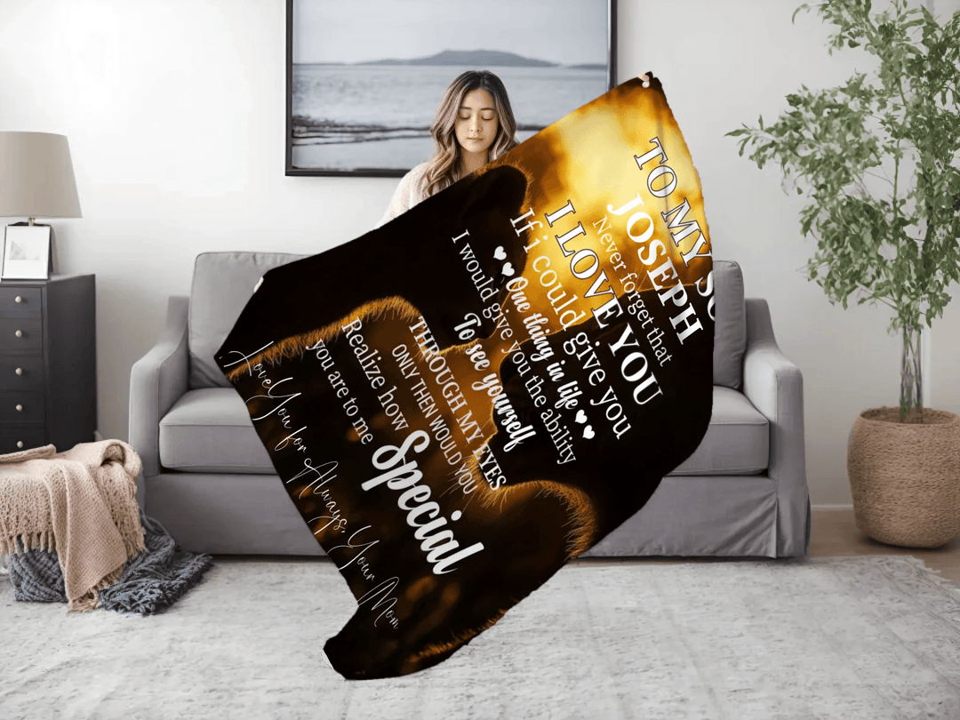Custom To My Son Blanket - ARTFULANE