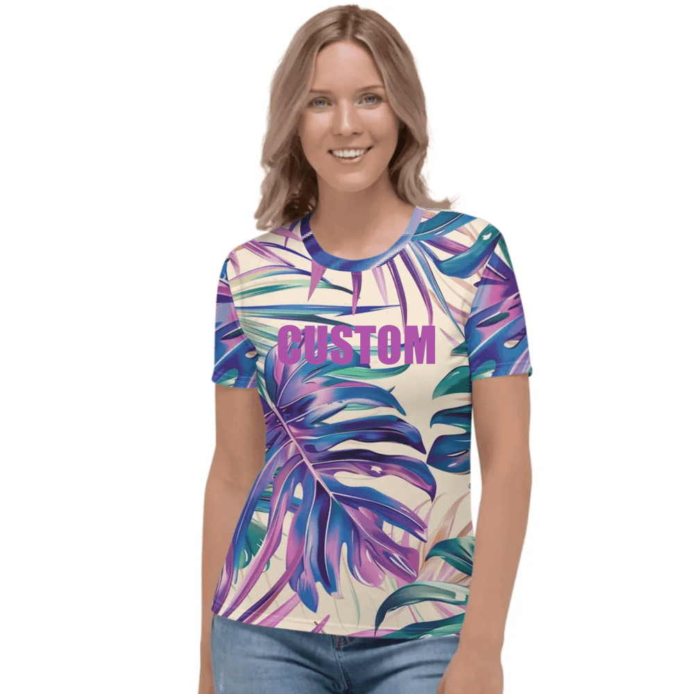 Custom Tropical Leaves T-Shirt - ARTFULANE