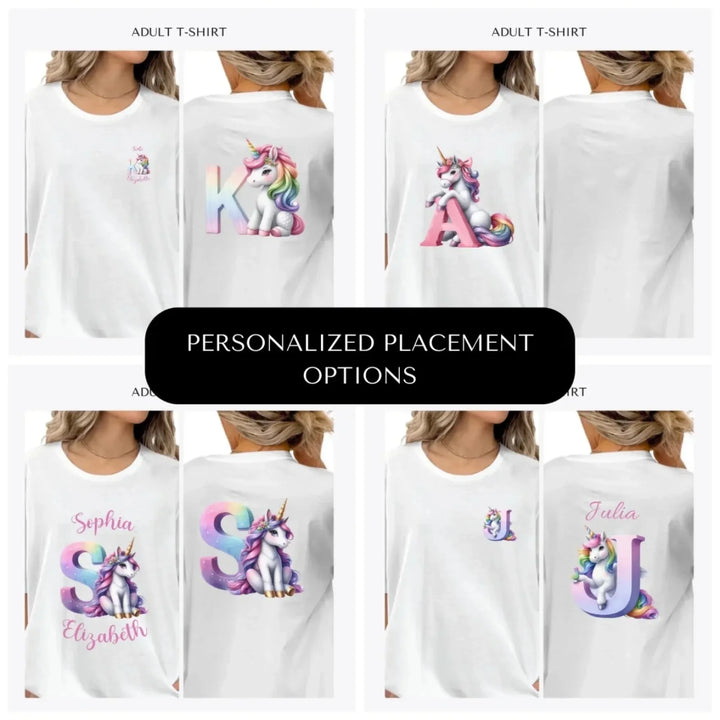 Unicorn-Pastel-Initial-custom-adult-t-shirt-design-placement-front-back-pocket-artfulane