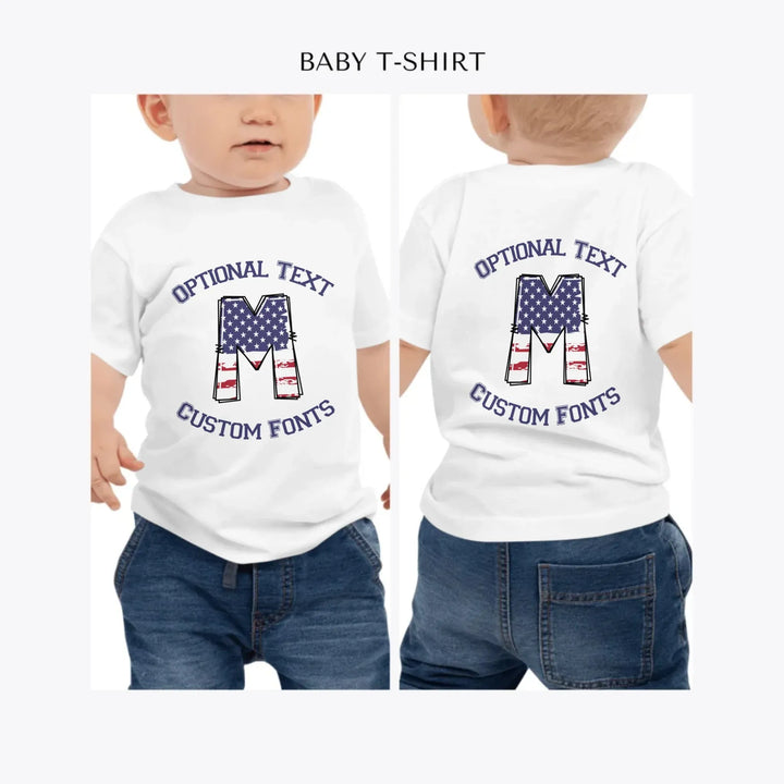 USA-Flag-Letter-Initial-personalized-baby-t-shirt-artfulane
