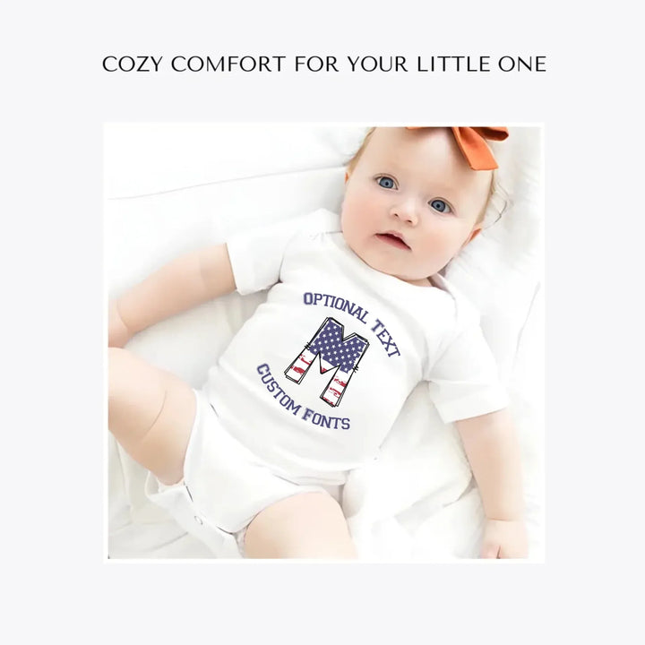 USA-Flag-Letter-Initial-custom-baby-bodysuit-artfulane