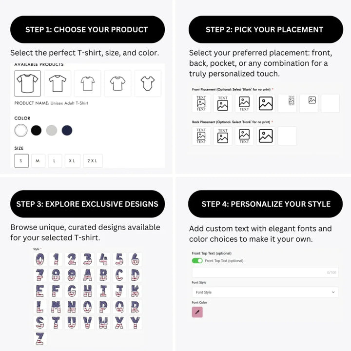 how-to-design-custom-USA-Flag-Letter-Initial-t-shirt-personalization-options-artfulane