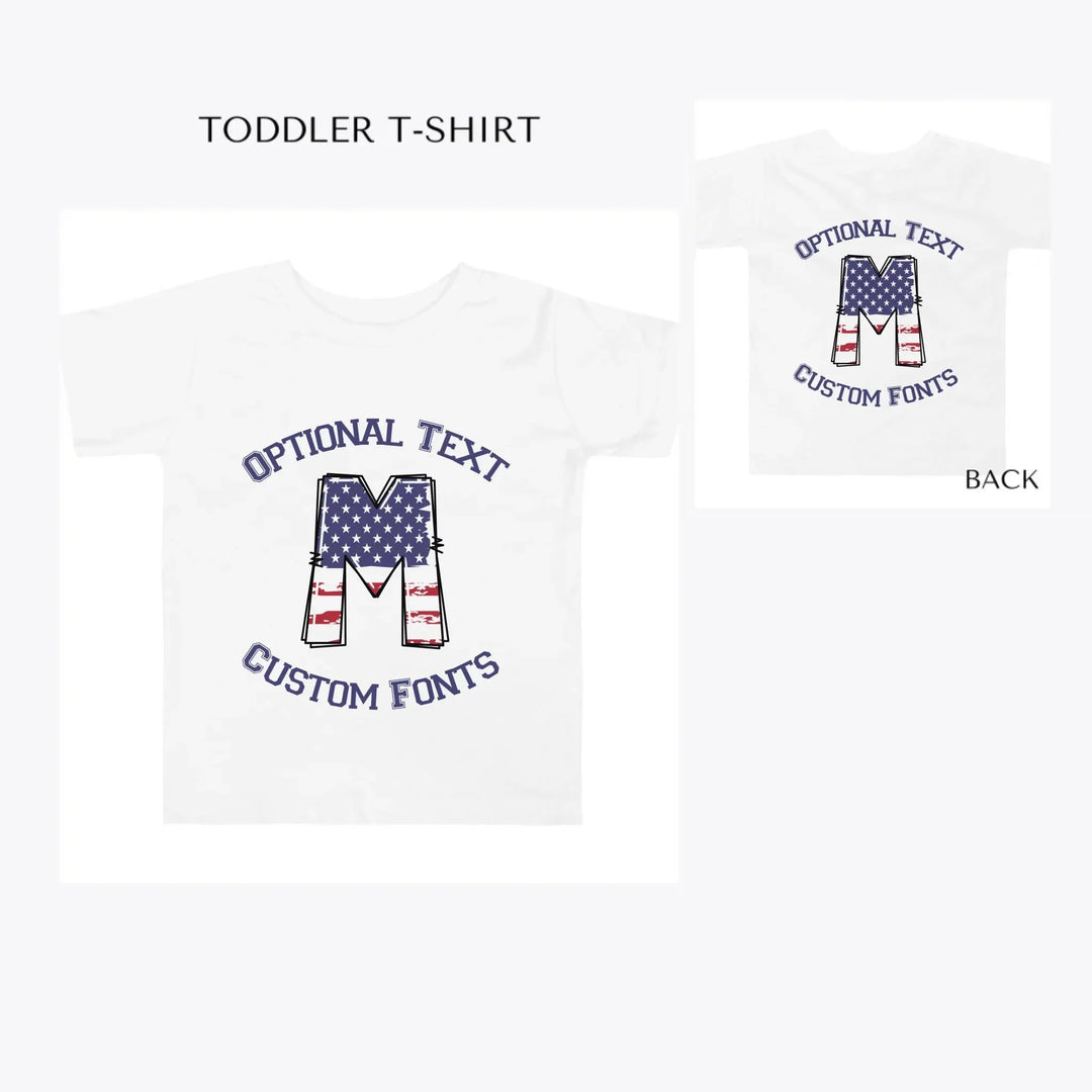 USA-Flag-Letter-Initial-toddler-custom-t-shirt-artfulane