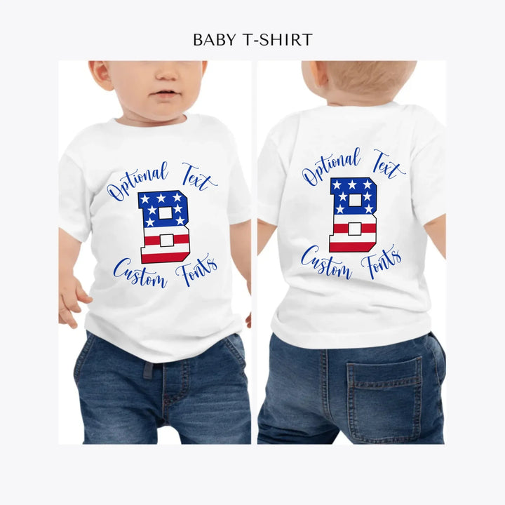 USA-Varsity-Letter-Initial-personalized-baby-t-shirt-artfulane
