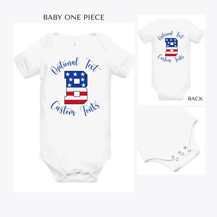 USA-Varsity-Letter-Initial-custom-baby-onesie-artfulane