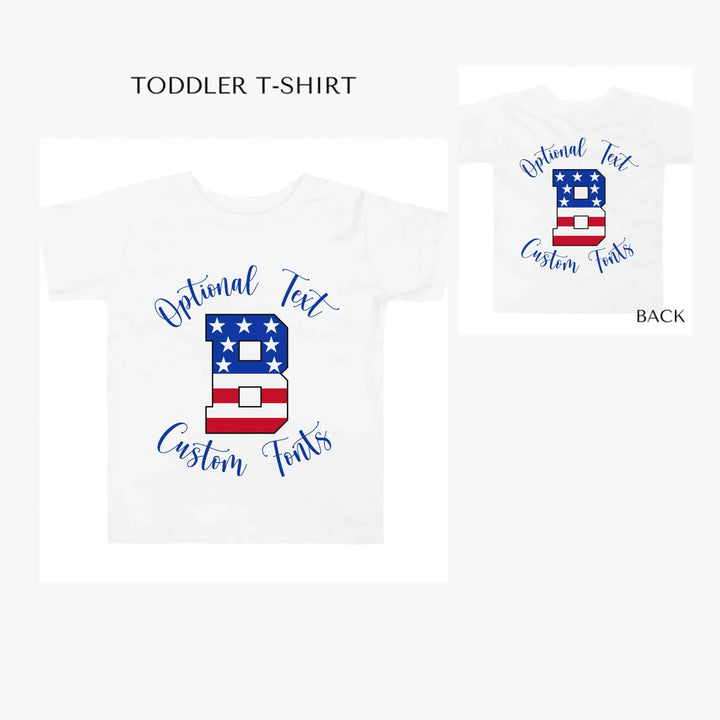 USA-Varsity-Letter-Initial-toddler-custom-t-shirt-artfulane