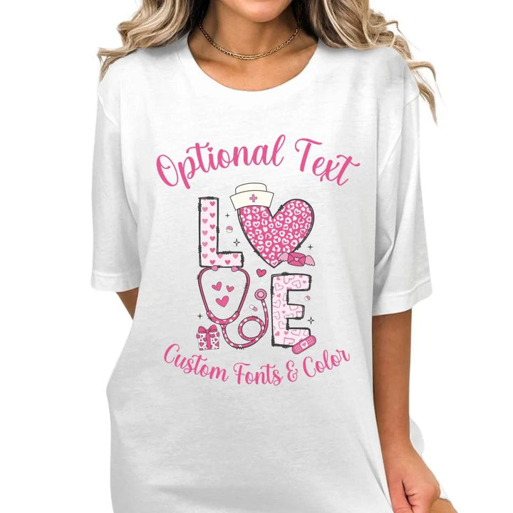 Custom Valentine Nurse T-Shirt - ARTFULANE