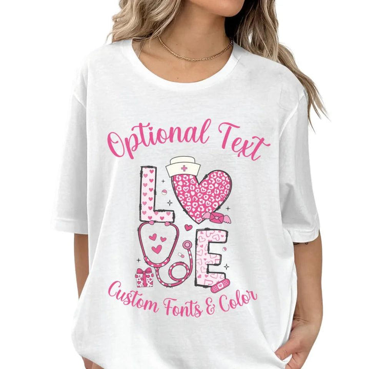 Custom Valentine Nurse T-Shirt - ARTFULANE