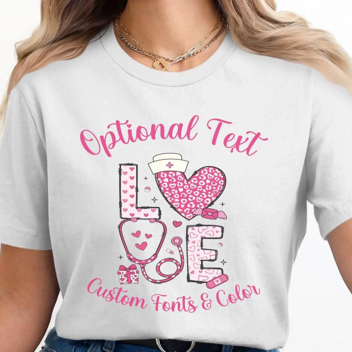 Custom Valentine Nurse T-Shirt - ARTFULANE