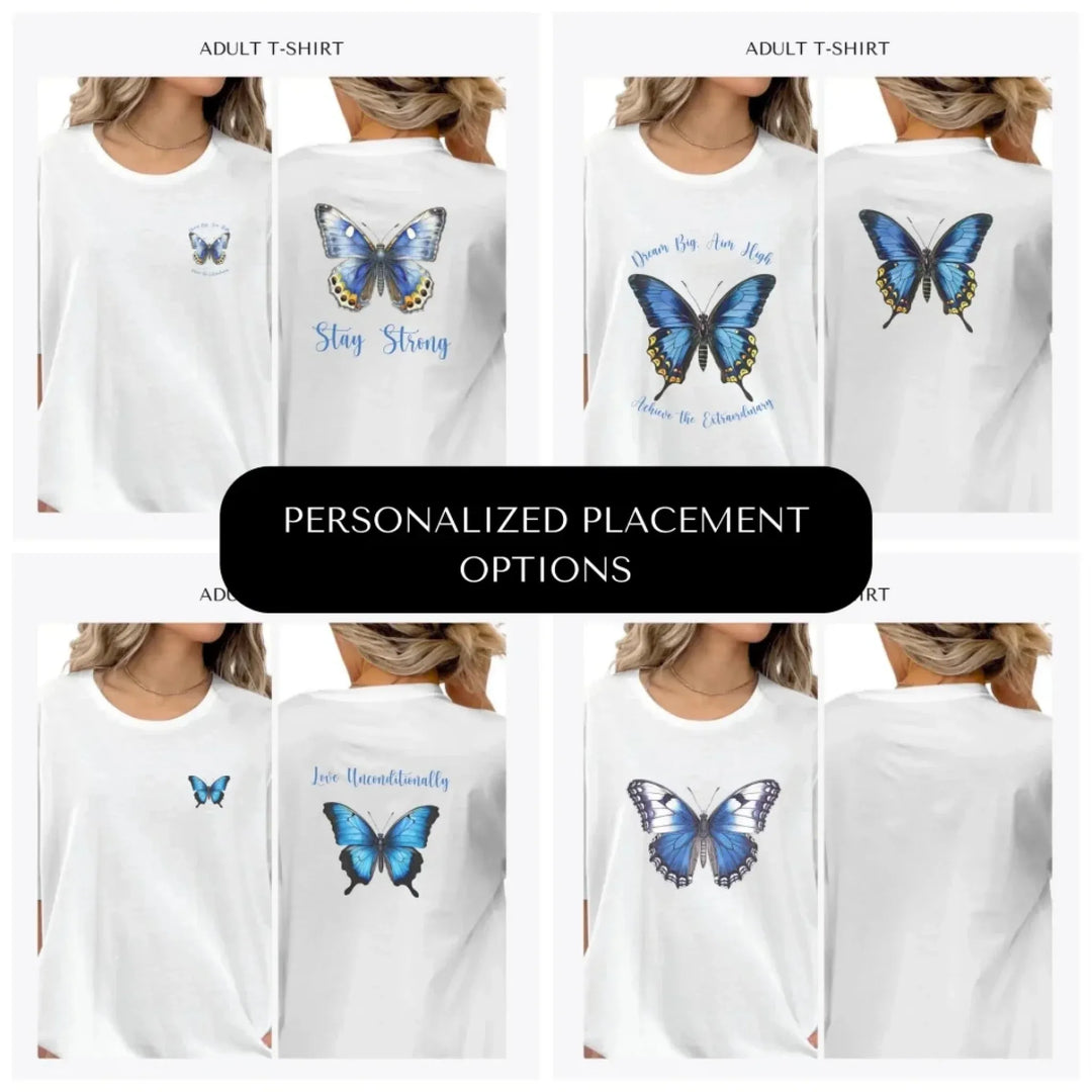 Vintage-Blue-Butterflies-custom-adult-t-shirt-design-placement-front-back-pocket-artfulane