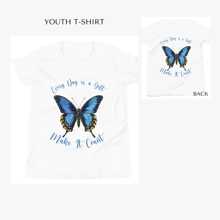 Vintage-Blue-Butterflies-custom-youth-t-shirt-artfulane