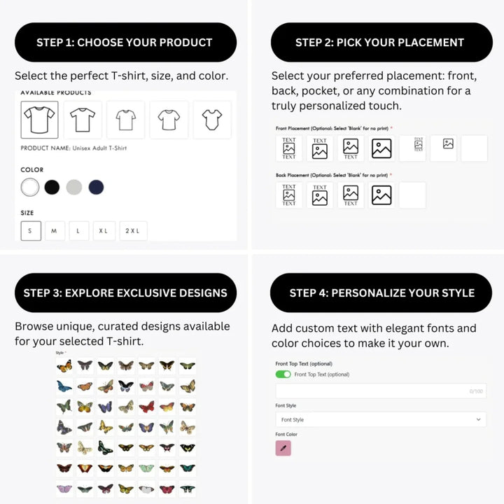how-to-design-custom-Vintage-Butterflies-t-shirt-personalization-options-artfulane