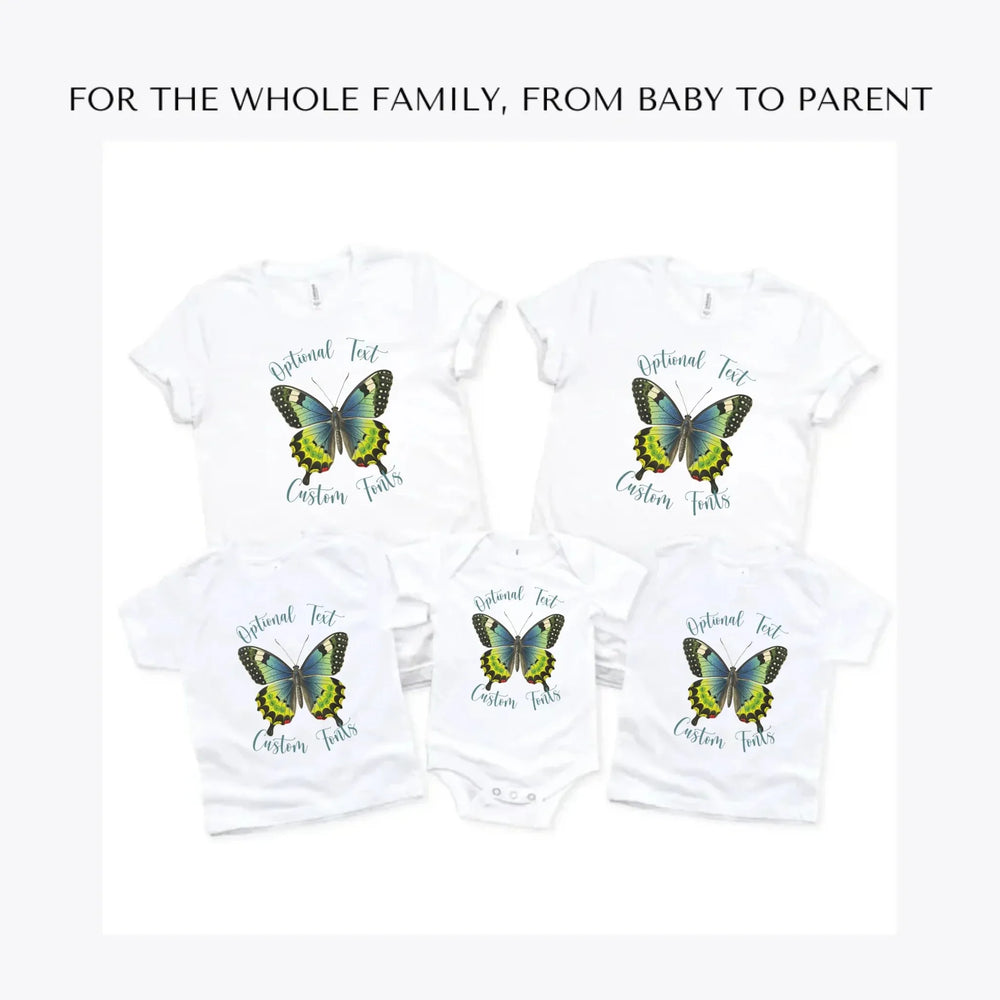 Vintage-Green-Butterflies-custom-t-shirts-adult-youth-toddler-baby-sizes-artfulane