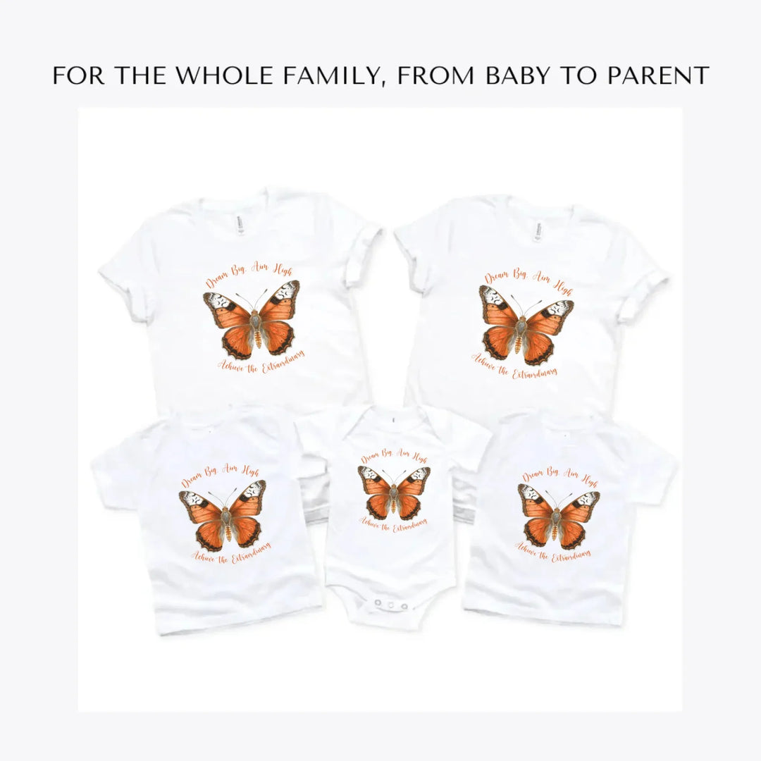 Vintage-Orange-Butterflies-custom-t-shirts-adult-youth-toddler-baby-sizes-artfulane