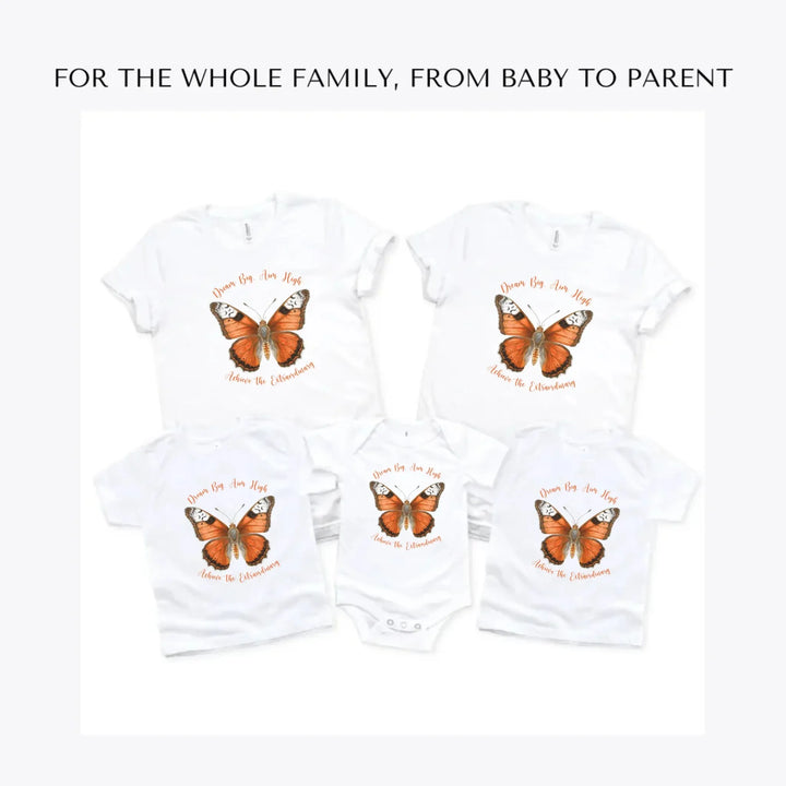 Vintage-Orange-Butterflies-custom-t-shirts-adult-youth-toddler-baby-sizes-artfulane