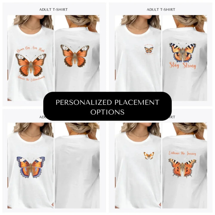 Vintage-Orange-Butterflies-custom-adult-t-shirt-design-placement-front-back-pocket-artfulane