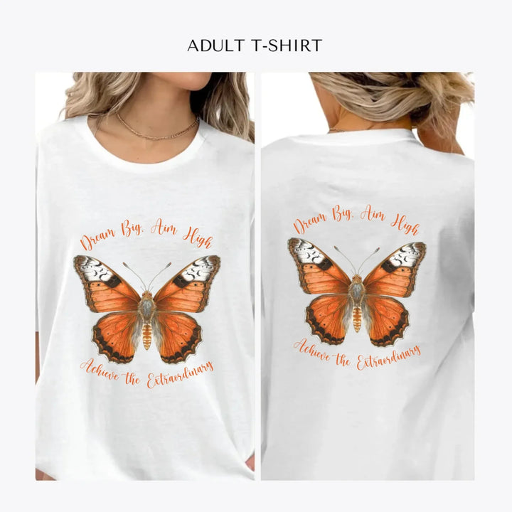 Vintage-Orange-Butterflies-personalized-women-unisex-adult-t-shirt-artfulane