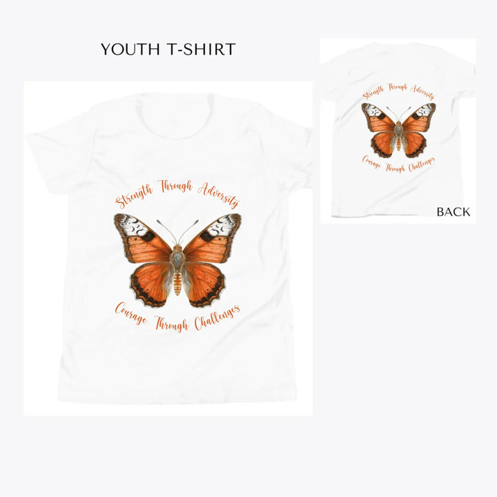 Vintage-Orange-Butterflies-custom-youth-t-shirt-artfulane