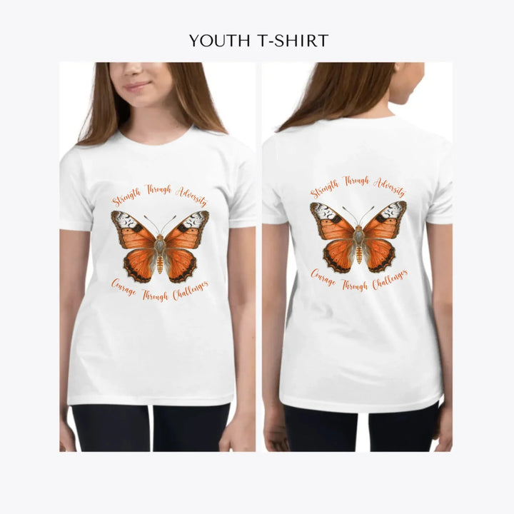Vintage-Orange-Butterflies-custom-youth-girl-t-shirt-artfulane