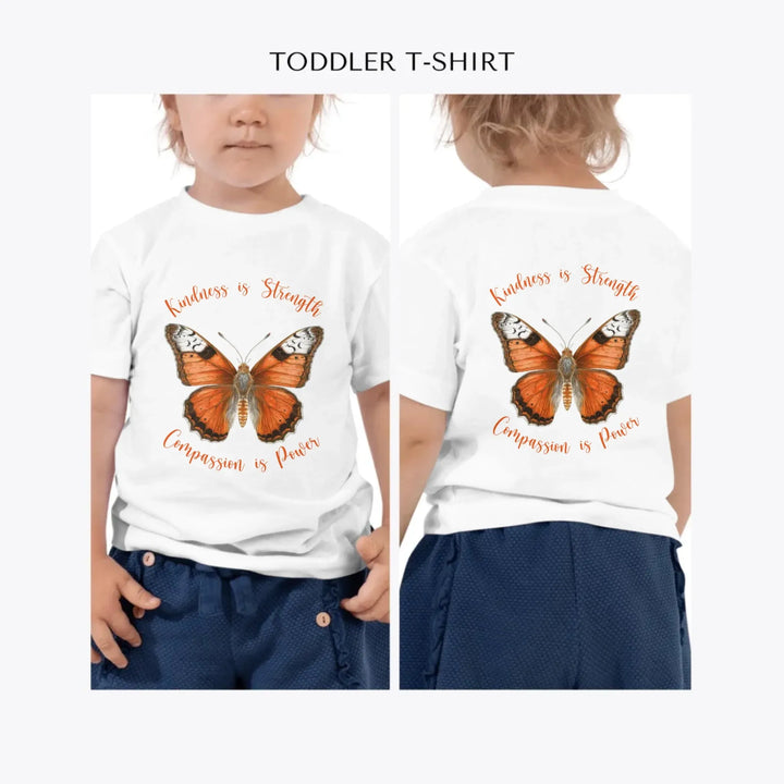 Vintage-Orange-Butterflies-custom-toddler-t-shirt-artfulane