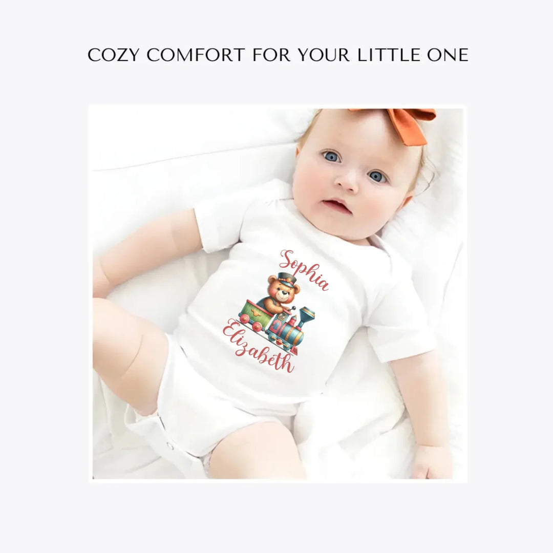 Vintage-Teddy-Bear-Driving-a-Train-custom-baby-bodysuit-artfulane