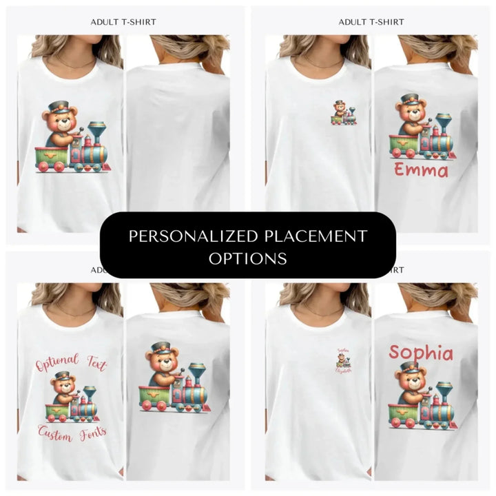 Vintage-Teddy-Bear-Driving-a-Train-custom-adult-t-shirt-design-placement-front-back-pocket-artfulane