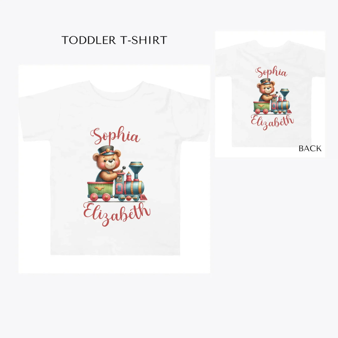 Vintage-Teddy-Bear-Driving-a-Train-toddler-custom-t-shirt-artfulane